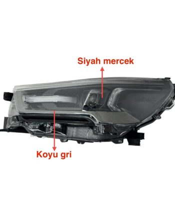 Far Toyota Hilux 2020-2024 (SOL, MERCEKLİ, İÇI KOYU GRİ, SİYAH MERCEK, HILUX YAZILI, INVINCIBLE)