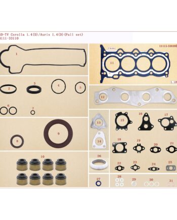 Takım Conta Toyota Corolla / Auris / Yaris 2007-2009 (DİZEL, 5 İLERİ, SİLİNDİR CONTALI)